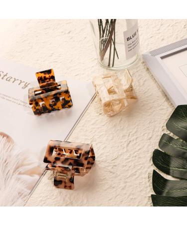 Hair Claw Clips Acrylic Hair Banana Barrettes Medium Size Celluloid French Jaw Clips Tortoise Shell Grip Pin Teeth Clamp Hair Accessories for Women Girls (4 pcs ) - Buy Online on GoSupps.com