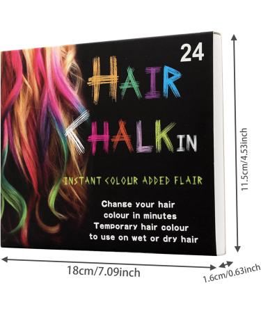 Hair Chalk 24 Colors Temporary Hair Dye Safe Hair Chalk for Kids Washable Temporary Hair Colour Pen Colorful Great Toy Temporary Hair Color for Halloween Carnival - Buy Online on GoSupps.com