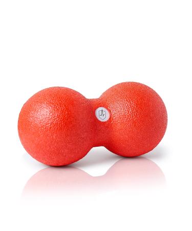 High Pulse massage ball including exercise poster - fascia ball for a targeted depth -effective massage and regeneration of the muscles and fascia in the neck and back (8 cm red) red 8cm