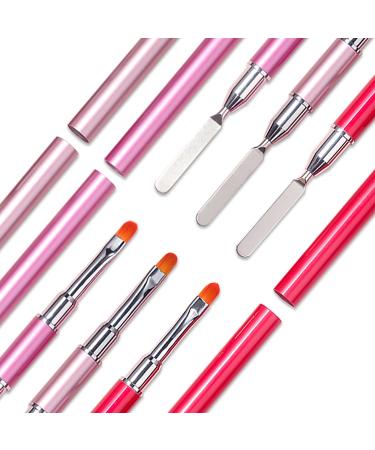 WOKOTO 3pcs Dual-Ended Gel Nail Brushes - 2 Way Gel Spatula For Nail Art Extension and Acrylic Nails Design - Buy Online on GoSupps.com