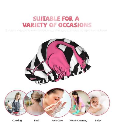 Flamingo Printed Waterproof Shower Cap for Women - One Size Fits All - Buy Online on GoSupps.com