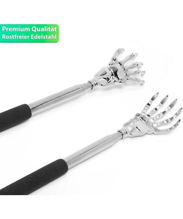 RASCADY Telescopic Back Scratcher - 58cm Extendable Back Crawler for Head & Back Massage - Comfortable Bone Hand - Black - Buy Online on GoSupps.com