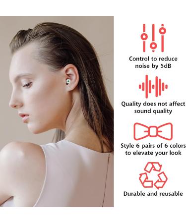 12 PCS Earplugs Pack - Noise Reduction Silicone Loops for 5 dB Mute | Comfortable Quiet Earplugs for Sleeping & Travel - Buy Online on GoSupps.com