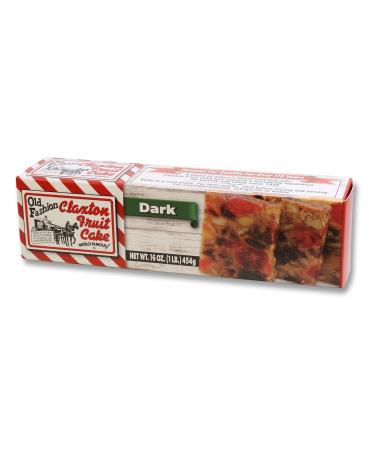 Claxton Fruit Cake - 1 Lb. Dark Recipe - Packed in New, Exclusive Claxton Carton