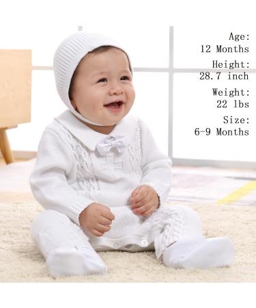 Baptism Outfits for Boys | White Linen Romper | Christening Church Onesie | Newborn Jumpsuit 0-18 Months - Buy Online on GoSupps.com