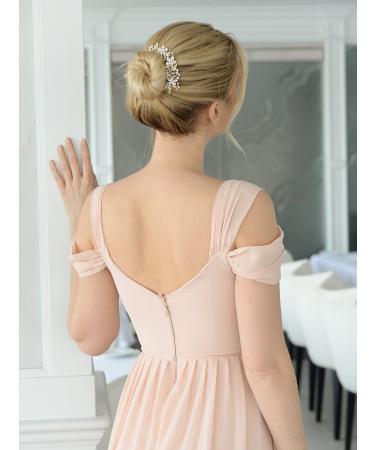 Handmade Brushed Gold and Ivory Pearl Wedding Comb - Crystal Jeweled Bridal Hair Accessory by Mariell - Buy Online on GoSupps.com