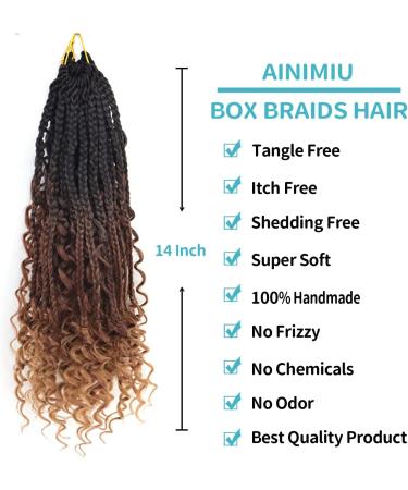 8Packs Goddess Box Braids Crochet Hair With Curly Ends 14inch Pre-looped Bohomian Crochet Box Braids Synthetic Braiding Hair Extensions (14 Inch 1B/33/30) 14 Inch(Pack of 8) 1B/33/30 - Buy Online on GoSupps.com