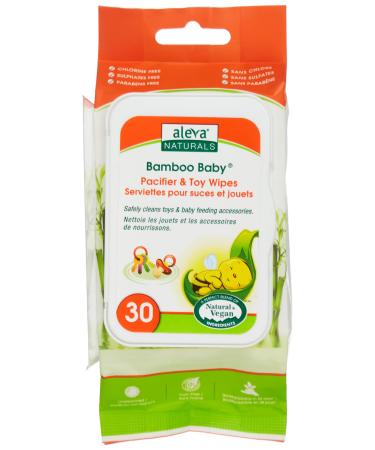 Aleva Naturals Bamboo Baby Wipes Pacifier & Toy 30 Wipes