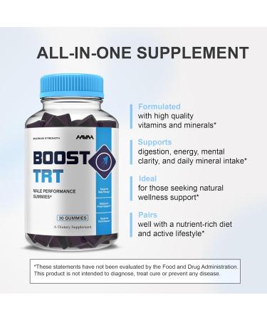 (2 Pack) Boost TRT Maximum Strength Performance Gummies BoostTRT Gummy Supplement Boost TRT Maximum Strength Advanced Shilajit Multivitamin Supplement BoostTRT Health Gomitas (2 Month Supply) - Buy Online on GoSupps.com