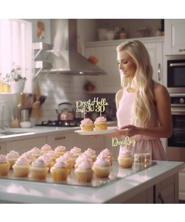 LOINFE Cupcake Toppers Pack of 24 Birthday Cake Toppers Cake Toppers Birthday 30th Gold Cake Toppers for Wedding Birthday Party Cake Decorations - Buy Online on GoSupps.com