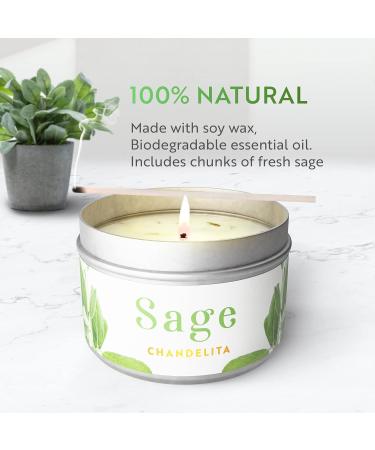 Chandelita Fragrance Candle - Sage & Soy Wax for Energy Relaxation Meditation & Chakra Healing | International Shipping - Buy Online on GoSupps.com