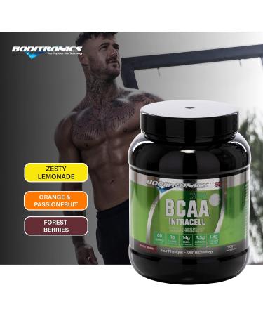 Boditronics BCAA Intracell Xtra Protein Powder Branched Chain Amino Acid Supplement with Vitamin B6 & B3 Immune Booster Electrolytes Amino Energy Drink Powder (Forest Berries 750g) Forest Berries 750g - Buy Online on GoSupps.com
