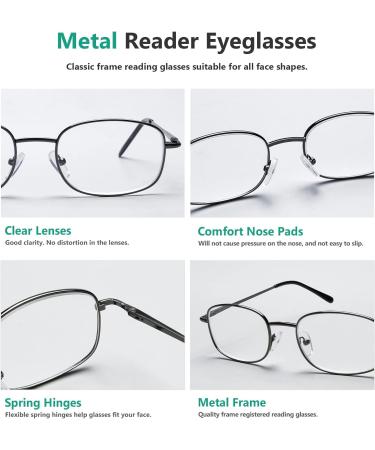 Eyekepper Metal Frame Spring Hinged Reading Glasses - 3 Pairs (Brown/Gunmetal/Black) +2.75 - Stylish & Durable Valupac Readers - Buy Online on GoSupps.com