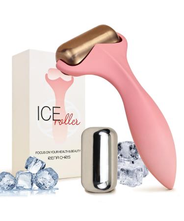 Rena Chris Ice Roller for Face & Body - 2 Stainless Steel Roller Heads for Extended Cooling Ice Face Roller for Clear Skin and Puffiness Relief - Face Massage Skin Care Roller