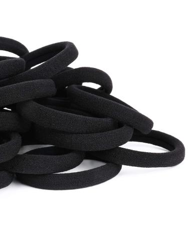 Joyoyo 100 Multi-Colored Hair Bands - Thick No Damage Ponytail Holders for Women & Girls | 45mm Large Black Hair Ties - Buy Online on GoSupps.com