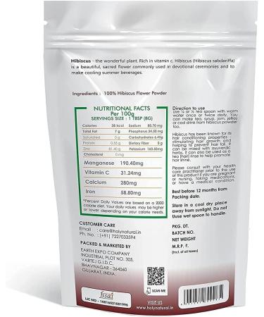  AOZA AOZA Sacred Natural Hibiscus Powder - 200g (Sabdariffa - Edible Quality 100% Pure) - Buy Online on GoSupps.com