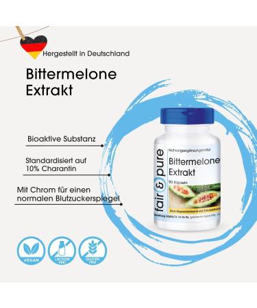 Buy Fair & Pure Bitter Melon Extract 500mg with Chromium - Vegan - 90 Capsules | International Shipping Available - Buy Online on GoSupps.com