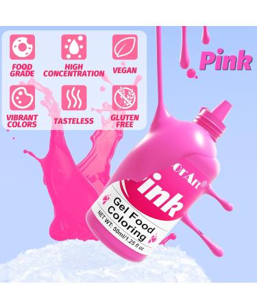 Gel Food Colouring - 50ml Paste Food Coloring Vibrant Food Dye for Slime Tasteless Concentrated Food Colouring Gel for Baking Icing Cake Decorating Frosting Easter Egg (Pink) - Buy Online on GoSupps.com