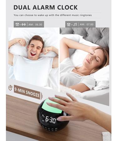 4-in-1 White Noise Sound Machine with Night Light for Kids & Adults | 42 Natural Soothing Sounds, Dual Alarm Clock, 2 USB Ports | Ideal for Bedroom, Office, Home | Auto-Off Timer | 16 Volume Levels - R-Black - Buy Online on GoSupps.com