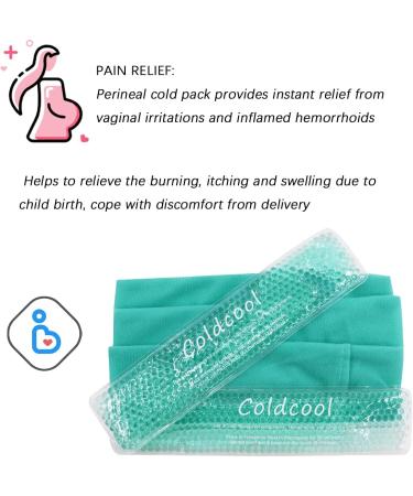 Postpartum Perineal Cooling Pads - 2 Gel Ice Packs with 3 Washable Sleeves | Hot and Cold Therapy for Soothing Relief After Pregnancy - Buy Online on GoSupps.com