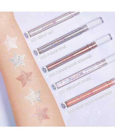 FOCALLURE Glittering Liquid Eyeshadow - High-Impact, Long Lasting, Quick-Drying, Crease Resistant - 01 Gray Lily - Buy Online on GoSupps.com