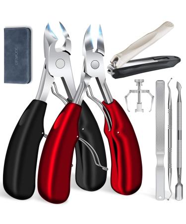 Toenail Clippers for Seniors Thick Toenails  8PCS Toe Nail Clippers Sharp Curved Blade Large Nail Clippers for Men Thick Nails Professional Heavy Duty Nail Cutter Mess Free Nail Clippers with Catcher