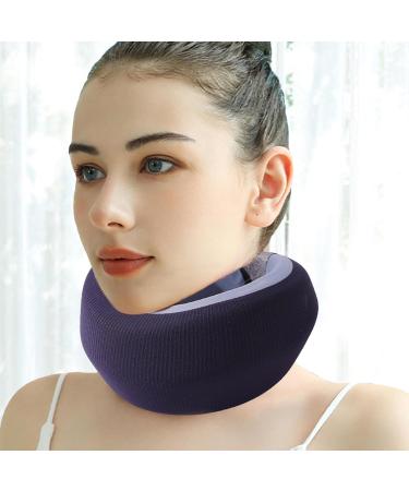 Soft Cervical Collar Neck Brace & Elastic Supports - Keep Vertebrae Stable Comfort Neck Support Soft Neck Support Relieves Pressure in Spine Neck Support Brace for Home Navy Blue - Buy Online on GoSupps.com