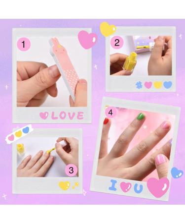 TBeautfave Nail Polish Set 4 Color Peel off Pink Nail Varnish Set Quick Dry & Long Lasting Nail Polish Water-Based Non-toxic Natural Nail Polish Set No Need UV DIY Nail Art - Buy Online on GoSupps.com