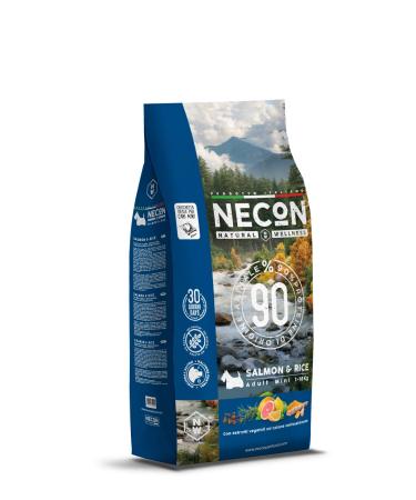 NECON Pet Food Natural Wellness Salmon & Rice 2 kg, Food for Adult Dogs up to 10 Kg Weight, Croquettes Rich in Omega 3, Made in Italy