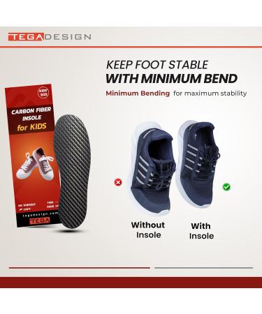 Kids Carbon Fiber Insoles for Toe Walking - Rigid Shoe Inserts for Toddlers & Big Kids - Correct Tiptoe Walking - Size Little Kid 9.5 - 1 Pair - Buy Online on GoSupps.com