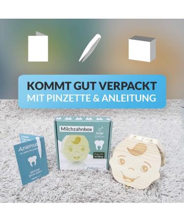 Original Zrilubkrelz Wooden Tooth Box for Children | German Milk Tooth Keepsake Gift | Personalized with Letter | 2 Versions for Boys & Girls - Buy Online on GoSupps.com