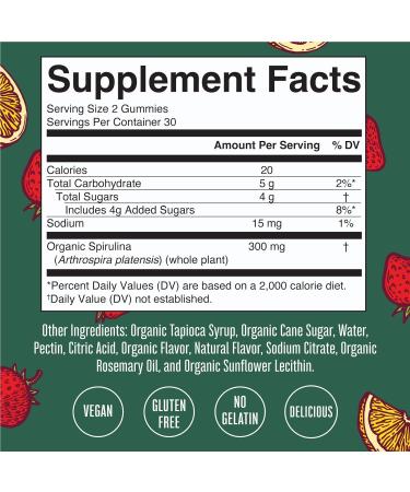 MaryRuth's Organic Spirulina Gummies | Superfood for Ages 4+ | Vegan & Non-GMO | 60 Count - Buy Online on GoSupps.com