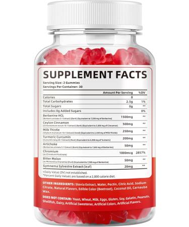 Berberine Gummies with Ceylon Cinnamon High Potency Berberine HCL Supplement for Immune Support Sugar Free Vegan Strawberry Flavor 60 Count Strawberry 60 Count (Pack of 1) - Buy Online on GoSupps.com