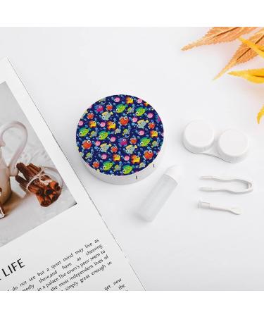 Cute Fish Round Case For Contact Lens Kit Storage Box with Mirror Printed - Buy Online on GoSupps.com