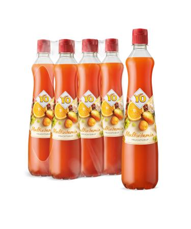 YO SIRUP Multivitamin (6 x 700 ml) - 1x bottle results up to 6 liters of finished drink - without sweeteners color & preservatives vegan new