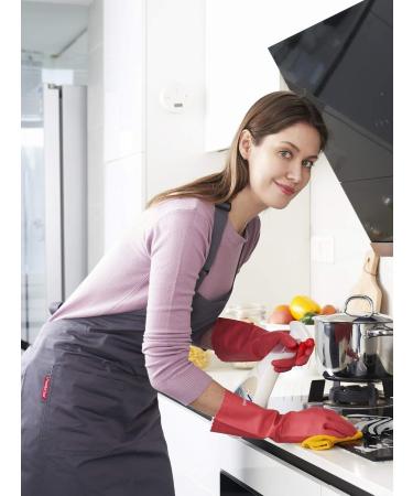 Shop Lanon Wahoo Reusable Household Gloves - Skin-Friendly Cotton Lining for Kitchen & Cleaning - Size M - Red - 3 Pairs - Buy Online on GoSupps.com