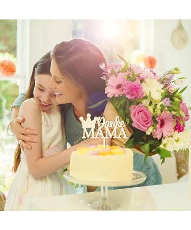 Personalized Wooden Cake Topper for Mom | Perfect Mother's Day Gift Ideas | Thank You Mom | Unique Cake Decorations - Buy Online on GoSupps.com