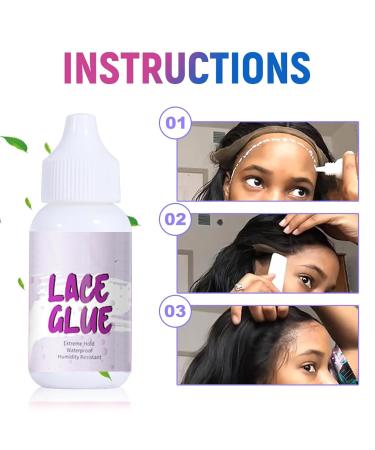 Wig Glue Invisible Lace Adhesive Glue Hair Replacement Bonding Glue For Wigs Toupee Systems Lace Hairpiece Hair Closure Strong Hold Waterproof Transparent Formulated For Oily Skin 1.3 Oz - Buy Online on GoSupps.com