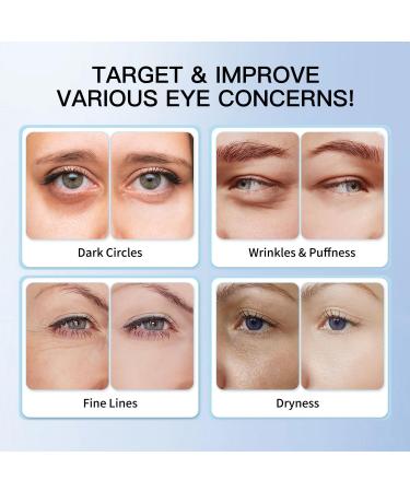 Eye Serum with 5% Caffeine & 5% Retinol for Dark Circles Puffiness Puffy Bags & Wrinkles Fine Lines - Under Eye Cream Anti Aging Treatment with 360 Massage Roller Ball for Men & Women Caffeine Retinol Eye Cream - Buy Online on GoSupps.com