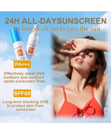 Face Sunscreen Suncream PA +++ - Hyaluronic Acid Spf 60 Face Moisturiser - Waterproof High-Power Durable Spf Face Moisturiser - Long-Term Block UVA/UVB & Sunburnspots - Anti-Aging Anti-Wrinkles - Buy Online on GoSupps.com