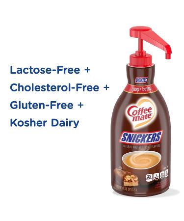 Nestle Coffee mate Snickers Coffee Creamer Pump Bottle 50.7 Fl. Oz. (Pack of 2) Non Dairy, No Refrigeration - Buy Now! - Buy Online on GoSupps.com