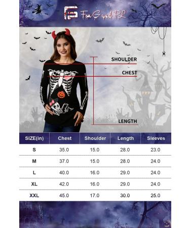 G and PL Halloween Maternity Top | Funny Pregnancy Costume | Long Sleeve | S-XXL Sizes | XXL Bow Tie & Skull Baby Design - Buy Online on GoSupps.com