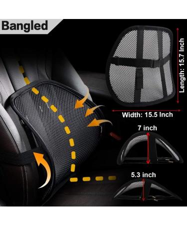 Bangled Lumbar Support - Double Breathable Mesh Car and Office Chair Back Support (Black 2 Pack) - Buy Online on GoSupps.com