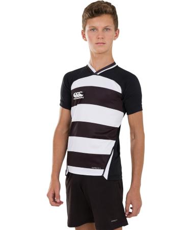 Canterbury Boys Vapodri Evader Hooped Rugby Jersey - Black/White | International Shipping Available - Buy Online on GoSupps.com
