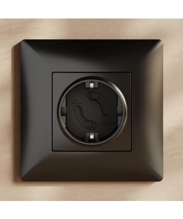 Adlersfeld 16114 sockets child lock with rotating mechanism / 30 pieces black 3m adhesive film (socket protection socket protection baby sockets protection socket child protection safety)