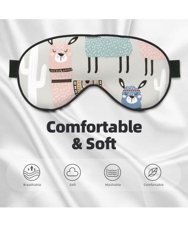BREAUX Llama Cactus Print Double Sided Eye Mask | Blackout Sleep Mask for Men & Women | Comfortable All-Night Sleep - Buy Online on GoSupps.com