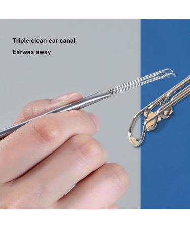 3 Ring Ear Cleaner Tool - Portable Ergonomic Stainless Steel Ear Wax Remover for Adults | Salon Quality - Buy Online on GoSupps.com