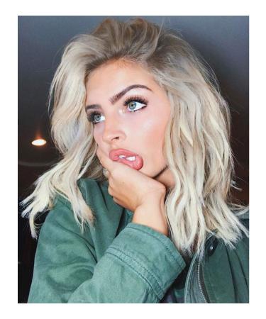 VEDAR Platinum Blonde Short Curly Wig for Women, Ombre Brown Blonde Synthetic Hair Blonde Wig Short Wob Wig 12 inch VEDAR-031-12 #031-12
