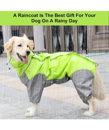 Lightweight Waterproof Dog Coat with Hood, Breathable and Adjustable for Large Medium Dogs - Green (28) - Buy Online on GoSupps.com