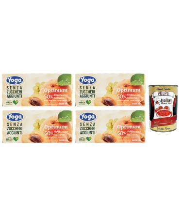 x Yoga Succhi di Frutta Optimum Albicocca fruit e abricot sans sucre ajout boisson rafra chissante sans alcool 3 x 200 ml + Italian Gourmet Polpa di Pomodoro Bo te de 400 g